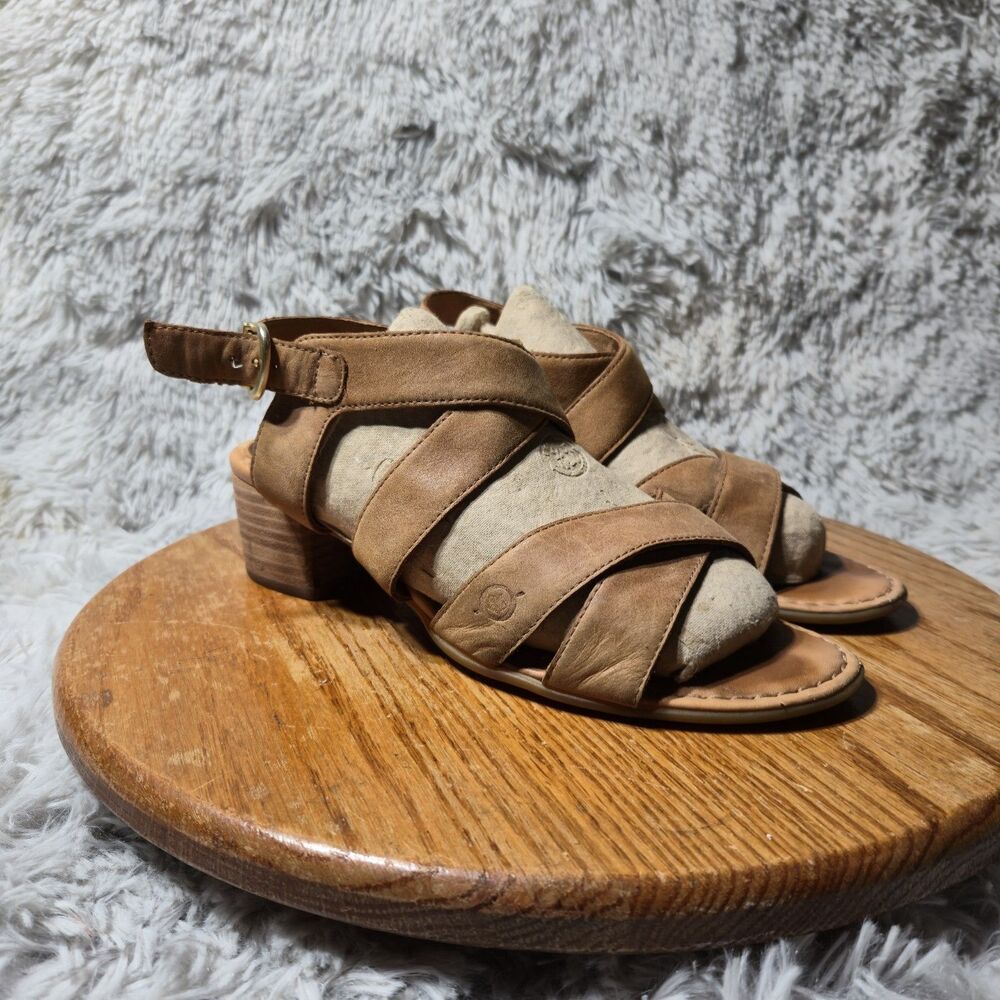 Brown Born Low Heel Outdoor Sandals Elly Womens Size 9M Brown Dress Lightweight
